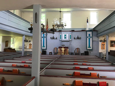 Full shot of front of church